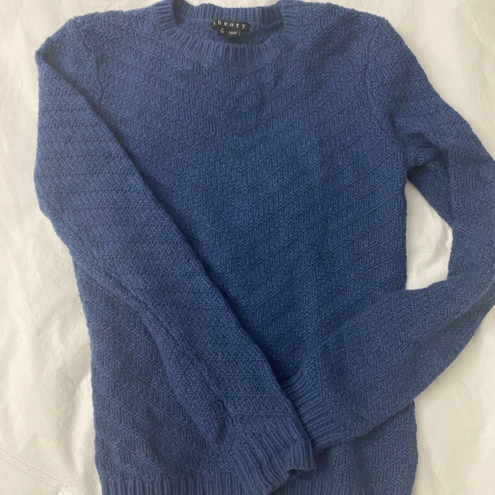 Theory blue navy wool sweater petite